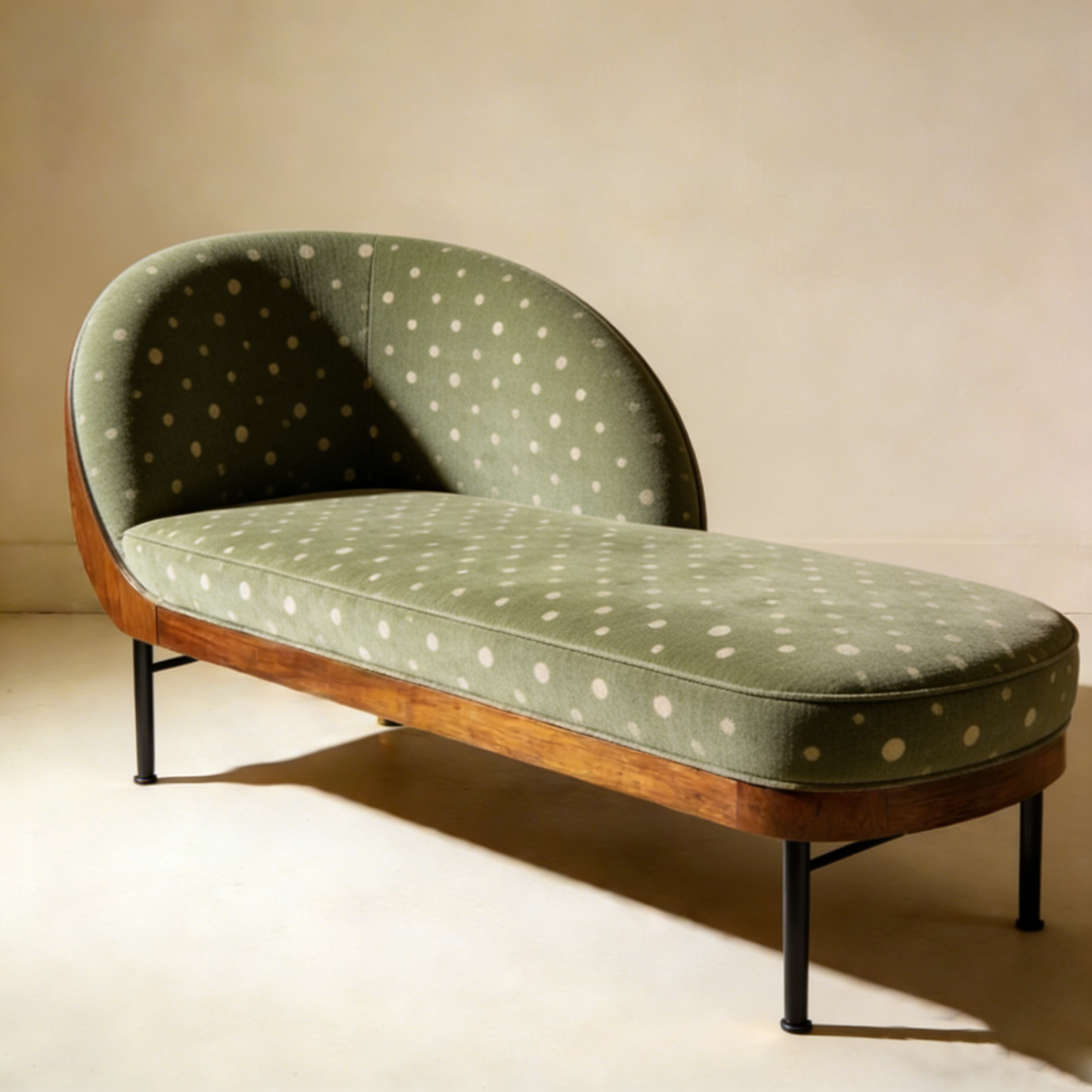 Greenish-Green Dotted Lounge Chair