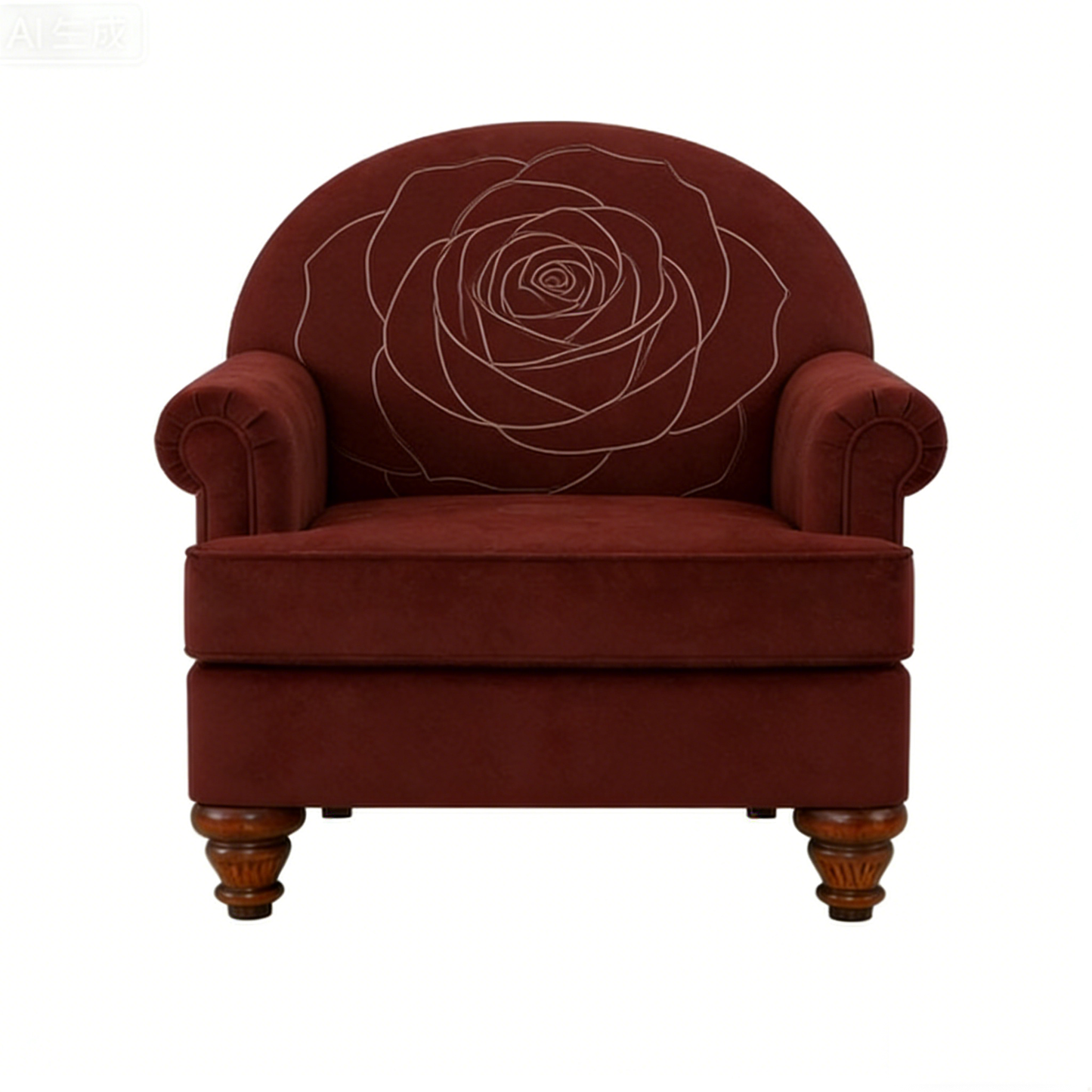 Burgundy Rose Accent Chair