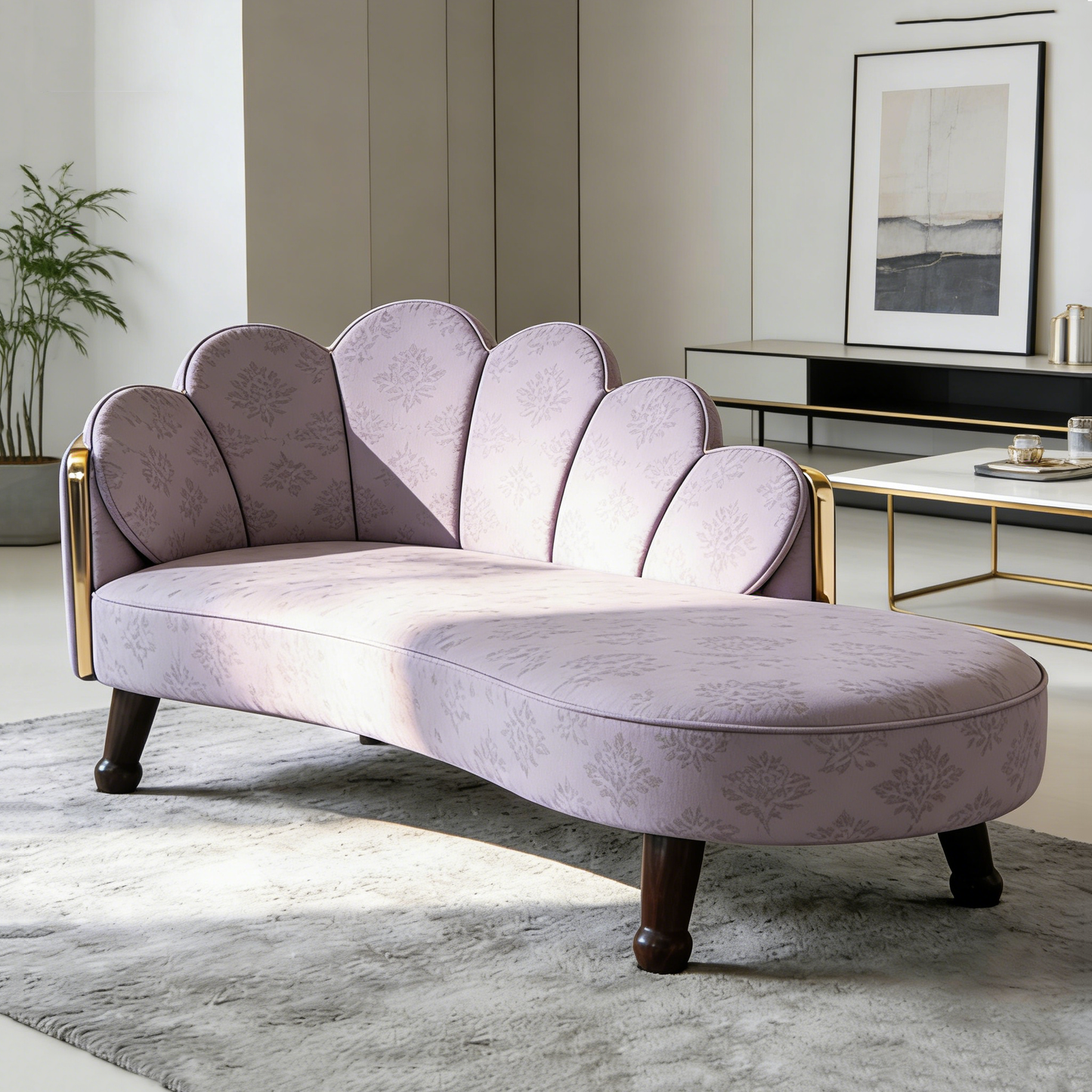 Lavender Shell Chaise