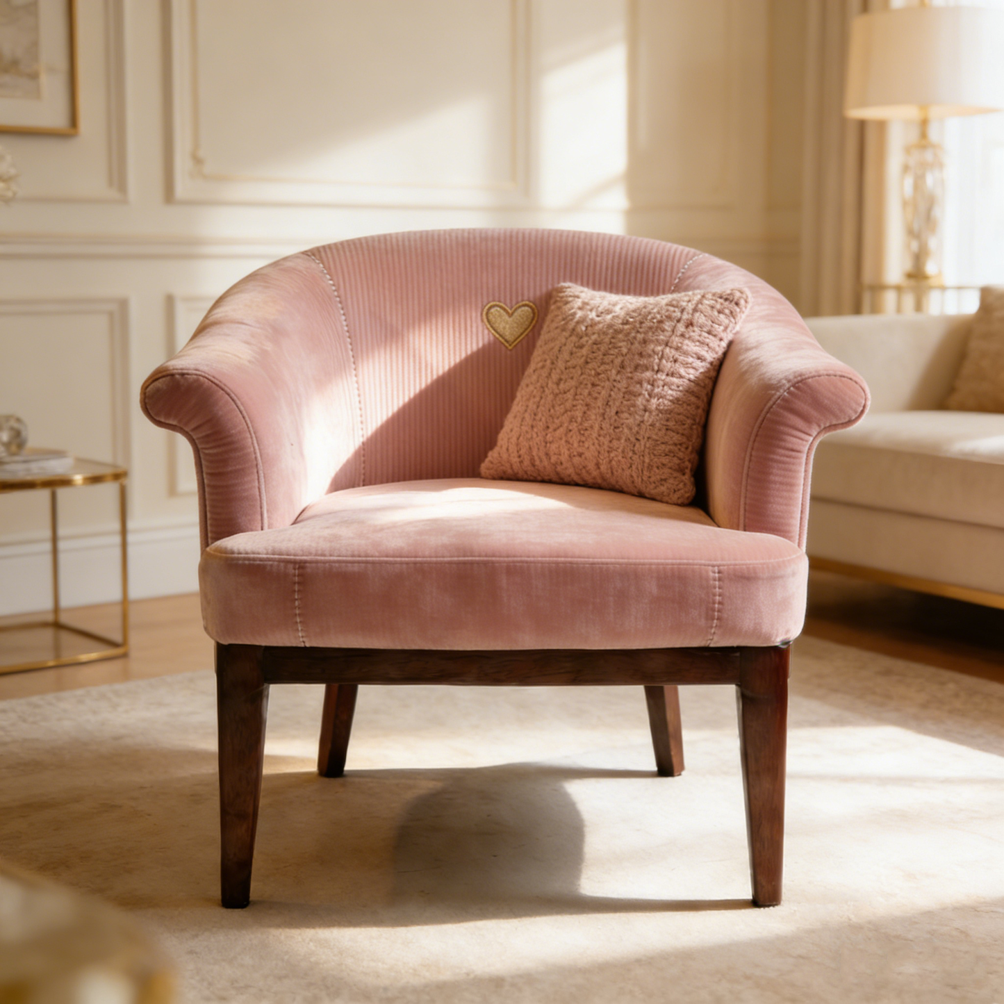Blush Heart Accent Chair