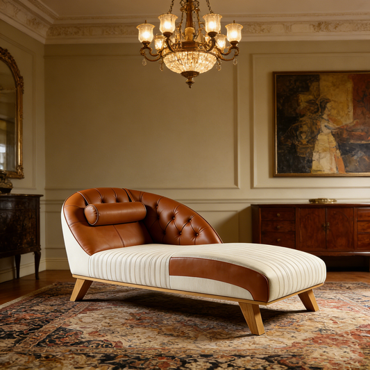 Brown & White Recliner