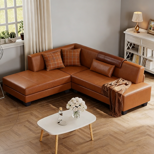 Warm Brown Corner Sofa