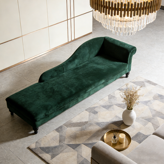 Emerald Velvet Chaise