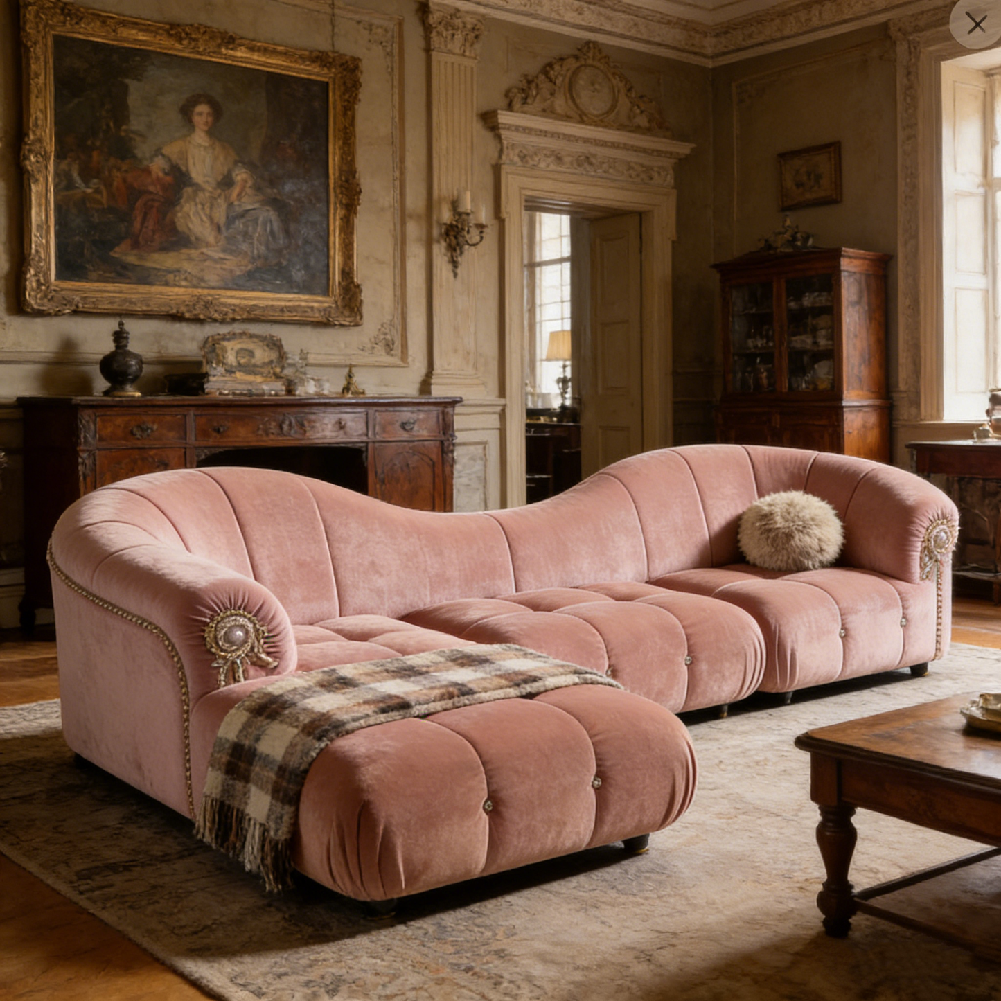 Blush Wave Sofa