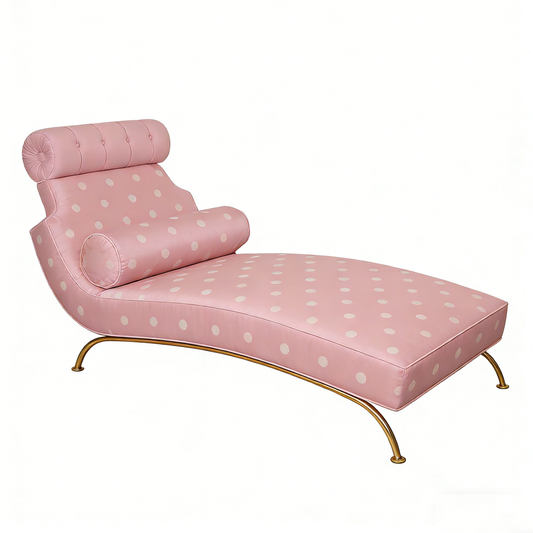 Soft Pink Polka Dot Lounge Chair