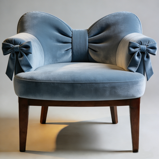 Blue Bow Cushion Sofa