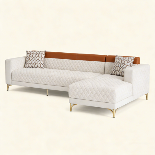 Quilted L-Shape Sofa