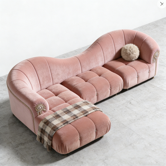 Blush Wave Sofa