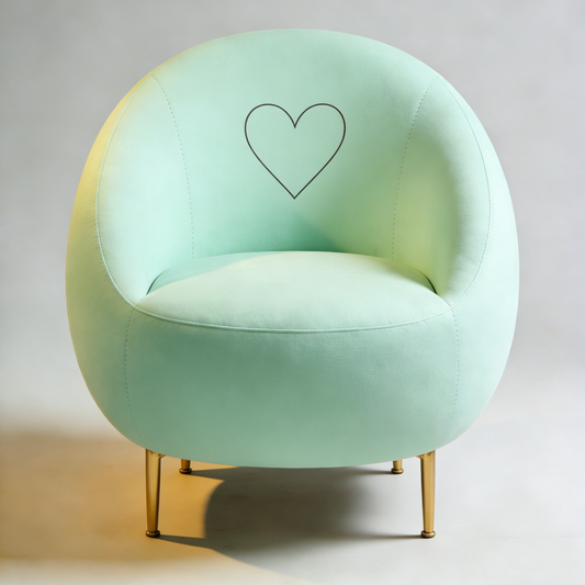 Mint Heart Accent Chair